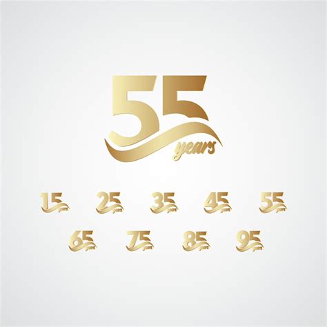 years anniversary celebration elegant gold logo vector template design illustration