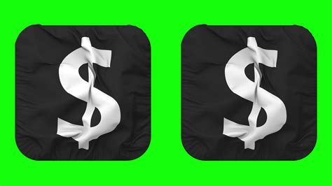dollar currency icon cloth waving  squire shape isolated  plain