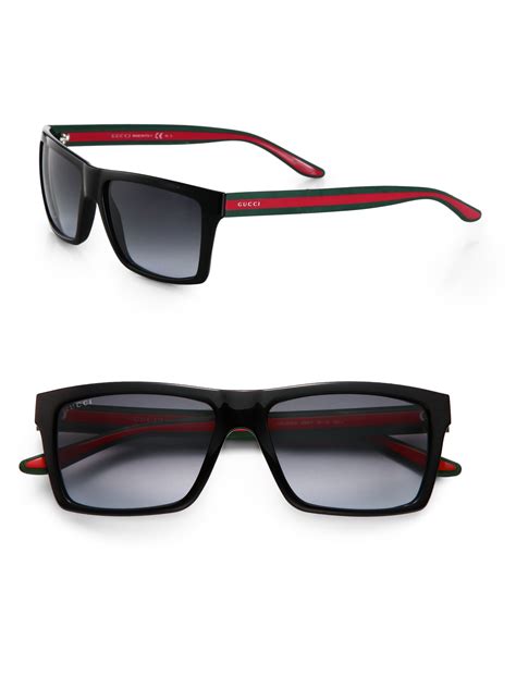 Lyst Gucci Web Stripe Sunglasses In Black