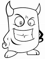 Monster Coloring Cartoon Pages Kids Funny Drawing Devil Drawings Eli Manning Monsters Cliparts Clipart Printable Pic Cool Popular Gif Clipartmag sketch template
