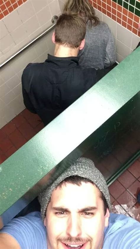 bathroom stall selfie reveals guy helping girl on the toilet ew gross wtf