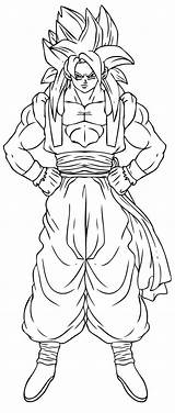 Goku Super Dragon Ball Saiyan Coloring Pages Gogeta Form Inspirational Linear Drawing Color Print Template Library Clipart Printable Sketch Size sketch template