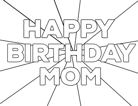 kleurplaat jarige mama printable birthday cards foldable  mom