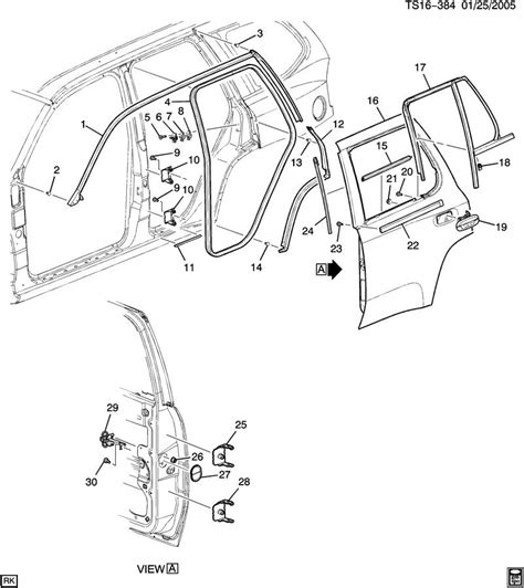 trailblazer tailgate parts diagram