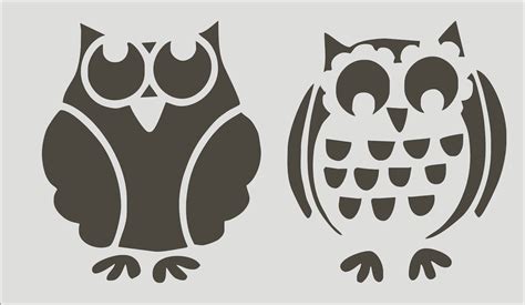 owls reusable stencil set  sizes  perfect nursery etsy