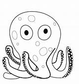 Octopus Cute Coloring Printable Pages Kids Description sketch template