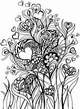 Coloring Pages Zentangle Flowers Dover Hearts Adult Heart Printable Publications Book Drawing Doodle Adults Mandala Flower Zen Color Quotes Silhouette sketch template