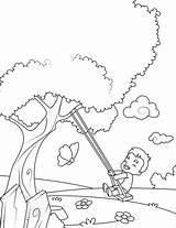 Swing Boy Coloring Pages Swinging Printable Little Lente Kinderen Kids A4 Categories Kleurplaat Zo Kleurplaten sketch template