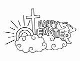 Easter Coloring Pages Religious Happy Printable sketch template