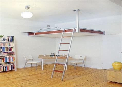 suspended loft bed  ceiling  furniture