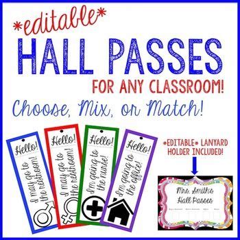 editable hall passes   classroom hall pass classroom