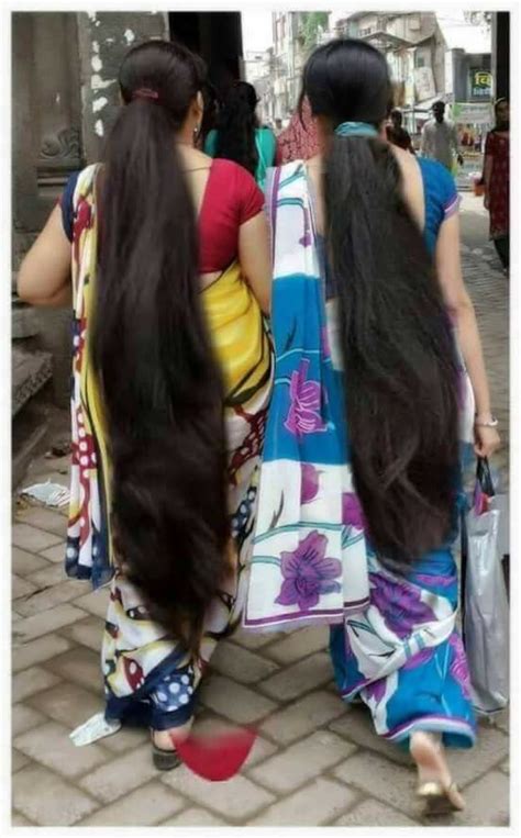 Long Hair Girls Walking On Market Long Indian Hair Long
