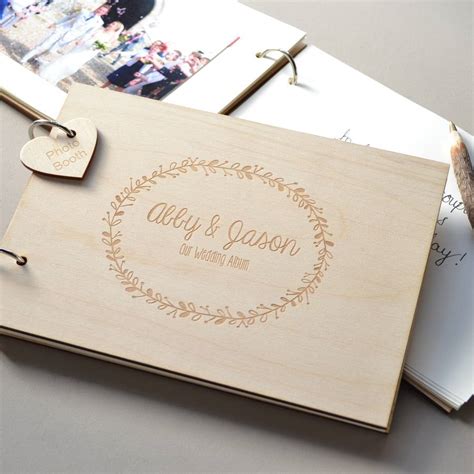 personalised wreath wedding guest book  clouds  currents notonthehighstreetcom