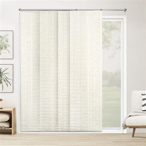 chicology panel track blinds seaside white polyester cordless vertical