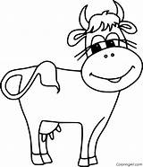 Cow Coloring Pages Cartoon sketch template