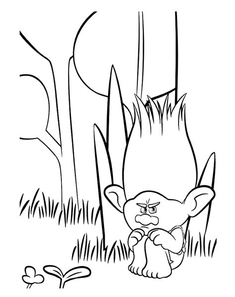 branche      sad trolls kids coloring pages