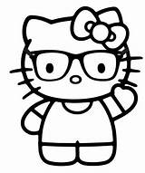 Kitty Hello Nerd Coloring sketch template