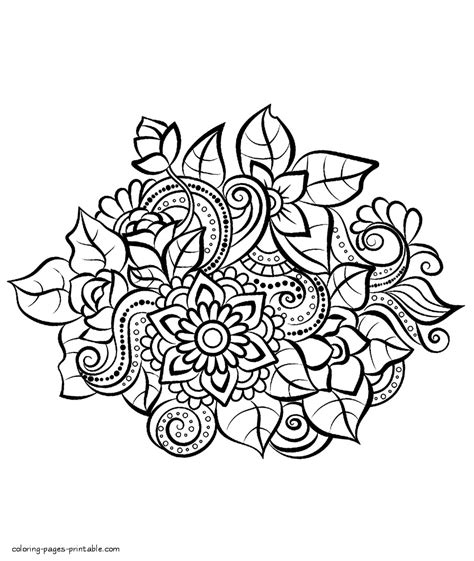 hard flower coloring pages coloring pages printablecom