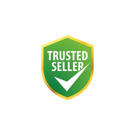premium vector trusted logo  shield green frame gold trusted icon