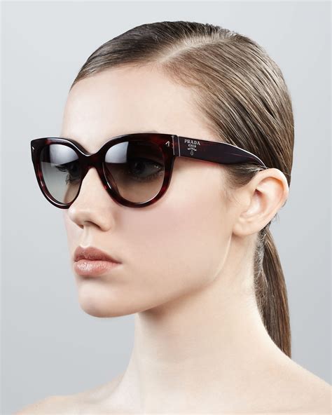 Prada Cat Eye Retro Rectangle Sunglasses Lyst