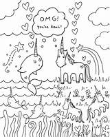 Coloring Unicorn Narwhal Pages Rainbow Book Pusheen Adults Kawaii Birthday Unicorns Kids Print Narwhals Colouring Printable Happy Sheet Mermaid Funny sketch template