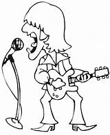 Coloring Singer Rock Music Musician Printactivities Kids Drawings sketch template