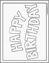 Birthday Happy Coloring Pages Banners Cards Banner Pdf Printable Customizable Birthdaybuzz sketch template