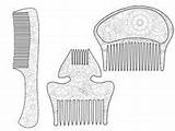 Comb Antistress Isolated Raster sketch template