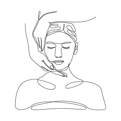 Premium Vector Continuous Line Drawing Of Beautiful Woman Doing