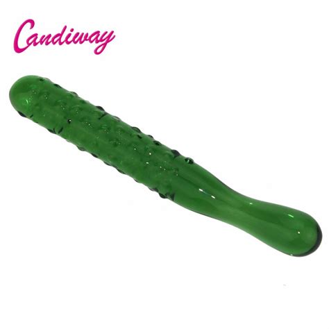Woman Dildo Massager Cucumber G Spot Wand Glass Penis Anal Nightlife