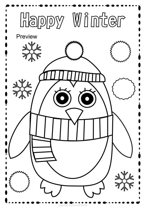 winter coloring pages  kids  printable