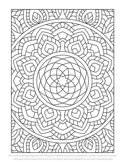 kaleidoscope colouring page pattern coloring pages geometric