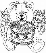 Coloring Birthdays Kids Pages Children Simple sketch template