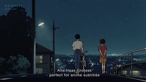 anime subtitle font gridfiti