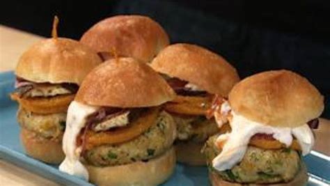 turkey curry sliders with roasted tomatoes and eggplant rachael ray show