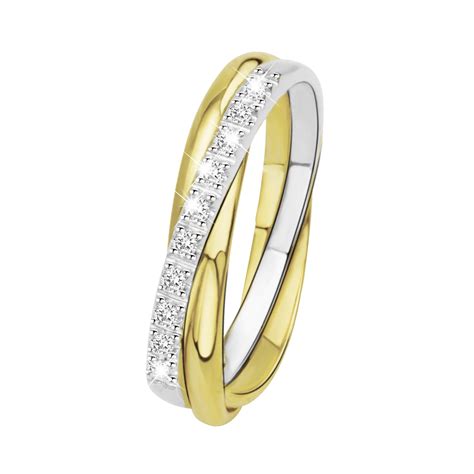 bicolor gouden ring met  diamanten ct lucardinl