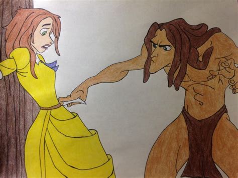 tarzan takes away jane s drawing paper from the belt of