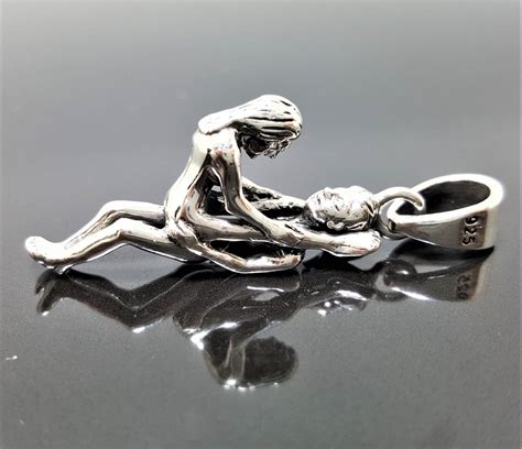 sterling silver 925 erotic pendant kama sutra pose sex love man woman