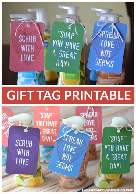 foaming hand soap gift idea gift tags printable  gift tags