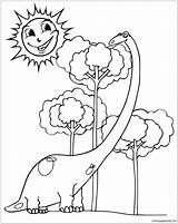 Coloring Dinosaur Pages Sun Diplodocus Happy Smiling Pdf Color Kids Printable Painting Dinosaurs Template Print Templates Getcolorings Colouring Popular Getdrawings sketch template