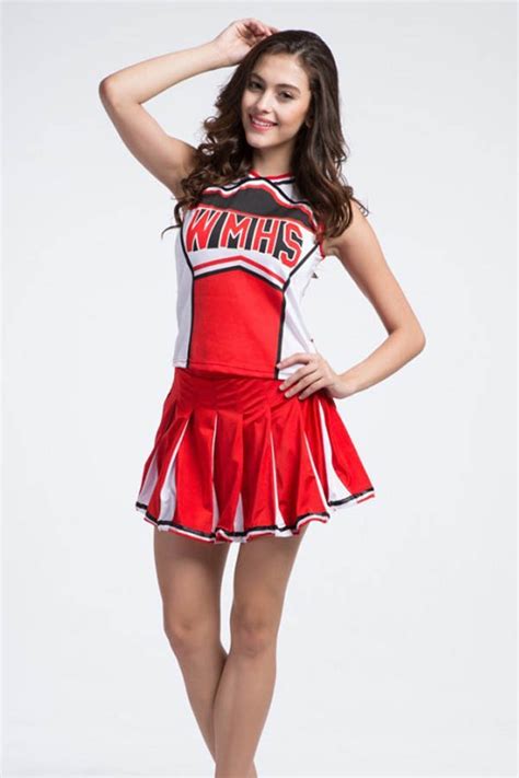Color Block Hot Cheerleader Costume Includes Sleeveless Top With Wmhs