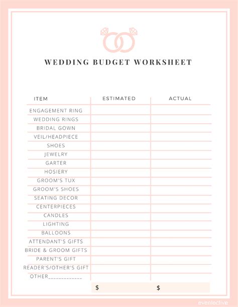 wedding budget worksheet cheers  confetti blog  eventective