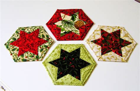 sewme crafts hexagon christmas star decorationscoasters