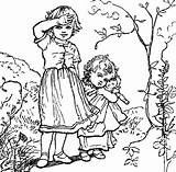 Coloring Pages Vintage Little Girls Book Colouring Girl Old Kids Fashion Sad Books Public Sheets Gif Domain Clipart Retro Two sketch template