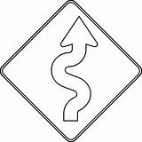 Road Outline Clipart Signs Winding Sign Coloring Zigzag Pages Alignment Library Clip Etc Drawing Highway Roads Cliparts Blank Construction Horizontal sketch template