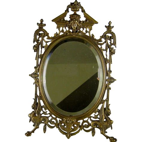 renaissance revival bronze vanity table mirror c1880 victorian antique