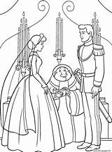 Coloring Cinderella Married Prince Princess Pages Printable sketch template