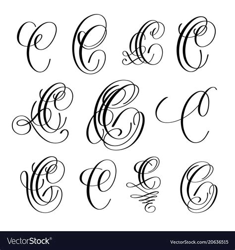 calligraphy lettering script font  set hand written signature letter