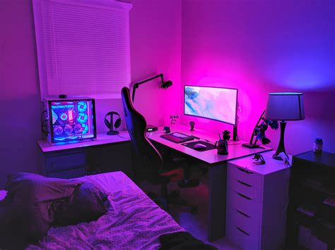 bedroom gaming room setup