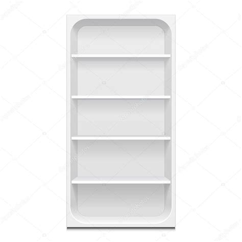 blank empty rounded showcase display  retail shelves  front